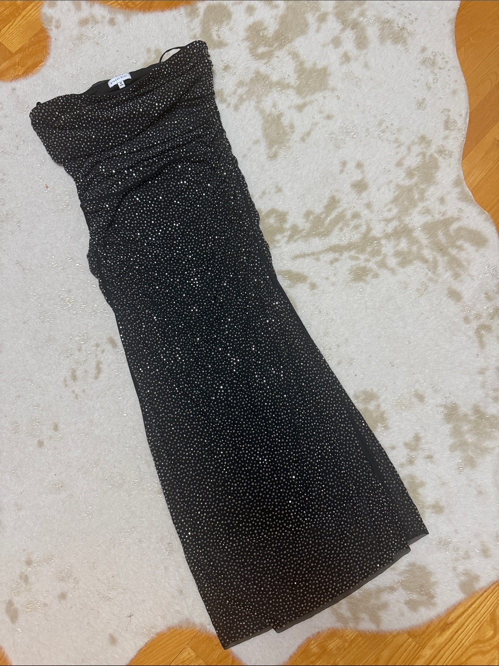 Gianni Bini Strapless Black Sequin Evening Gown